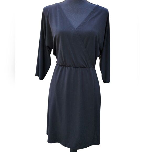 Basic/Basique Black Wrap Dress - Size Small - Picture 1 of 5
